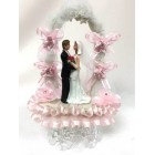 Wedding Couple Cake Topper Centerpiece Under Tulle Arch